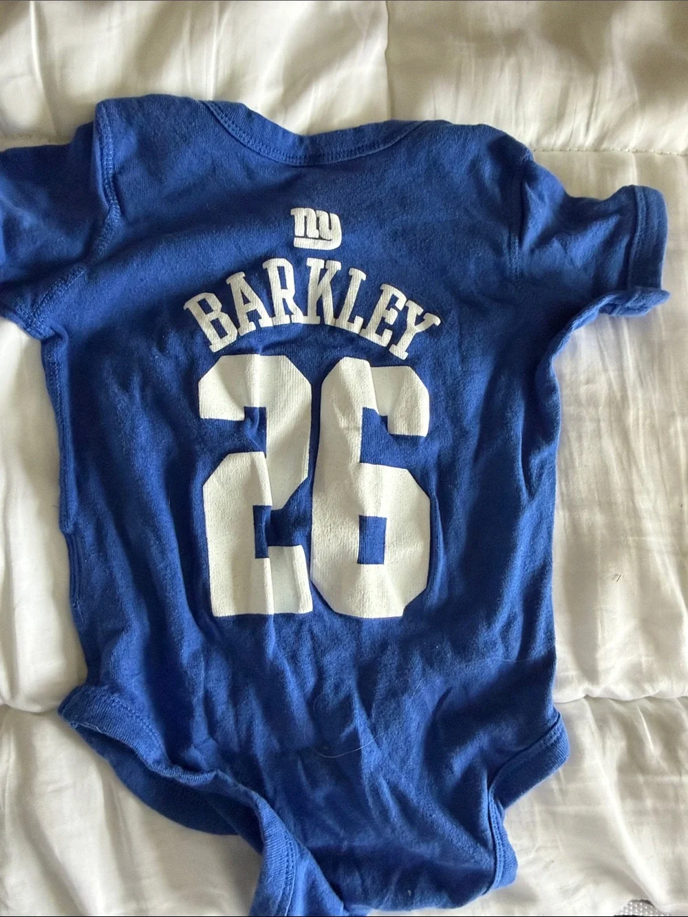 Infant Blue NY Giants Football Bodysuits - 3-6 mos. 6-9 mos.